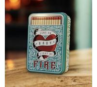 TINIT Match Tin | Come on Baby Light my Fire - Storage Box Matches Firelighter Metal Lighter Gift Storage Song Lyrics Funky Unique Present Birthday Christmas Home Housewarming