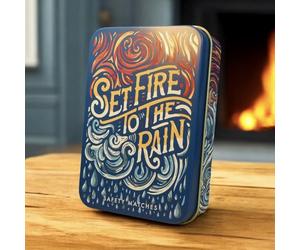 TINIT Match Tin | Set Fire To The Rain - Storage Box Matches Firelighter Metal Lighter Gift Storage Song Lyrics Funky Unique Present Birthday Christmas Home Housewarming weather adele fan