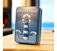 TINIT Match Tin | Strike a Light - Storage Box Matches Firelighter Metal Lighter Gift Storage Song Lyrics Funky Unique Present Birthday Christmas Home Housewarming Nautical Coastal Cottage