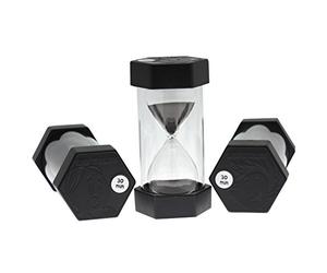 Tink n Stink Large Sand Timer 30 Minute Black Hourglass with Robust End Caps Quiet Time Management Classroom Exams Meetings Exercise Therapy