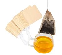 Tinkee Tea Filter bags, safe and natural material, disposable tea infuser, empty tea bag with drawstring for loose leaf tea, set of 100（3.15 x 3.94 inch ） (Initial)