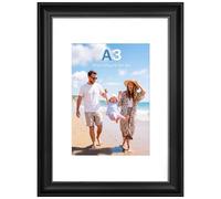 Tinkeps A3 Picture Frame - 4.5cm Wide Matte Black with Gold Stud Accents, 3.5 cm Thick Wall Mountable Photo Frame for Posters, Certificates, Art Prints & Photos, 1 Pack