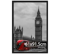 Tinkeps Black Poster Frame 61x91.5cm, Engineered Wood and Plexiglass, 24 x 36 inch Poster Frame for 61 x 91.5 Prints, Photos, and Posters, Wall Mountable - 36x24 inch Frame