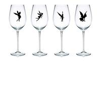 Tinker Bell Fairy Sitting Fairy-Tale Cute Sticker Set Pacl - Bottle Stickers - Glass Stickers - Children's Room - Peter Pan (20cm x 14cm Total Sheet, Black)
