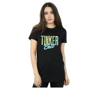 Tinker Bell Wording Infill Cotton Boyfriend T-Shirt Disney Black XXL