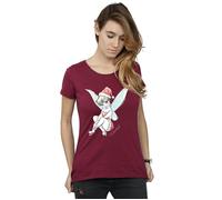 Tinkerbell Christmas Fairy Cotton T-Shirt Disney Burgundy XXL