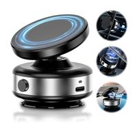 Tinkerty Upgraded Electric Vacuum Suction Cup Phone Mount,360° Adjustable Magnetic Suction Phone Mount,Nixie Phone Holder for Car/Gym/Mirror/Smooth Surface, Compatible with Magsafe iPhone (Silver)