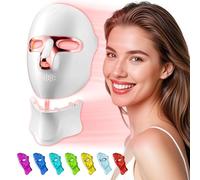 tinkoola Red Light Therapy Mask for Face & Neck, LED Face Light Therapy,USB C Rechargeable,Infrared Mask for Home Working Travel Yoga (Blush)