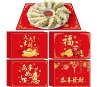 Tinlade 100 Pcs Chinese New Year Placemats 13.78 x 9.84 Inches 2025 New Year Disposable Paper Table Mats Spring Festival for Party Kitchen Dining Table Decorations