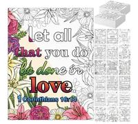 Tinlade 200 Pcs Christian Psalms Coloring Cards for Stress Relieving Black Bible Coloring Postcards to Color and Share Inspirational and Encouragement Church Gift Favors 4.7" x 3.6"