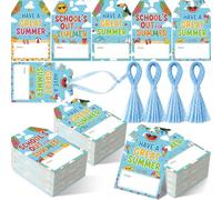 Tinlade 200 Pcs School's Out for Summer Gifts Tags with String End of School Year Gift Tags 3.35 x 2.17 Inch Have A Great Summer Paper Hangtags for Gift Wrapping Party Decoration Teachers Friends