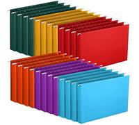 Tinlade 24 Pcs Hanging File Folders with Full Height Gusset Paper A4 Expanding Letter Size Hanging File Folders for Designed for Bulky Files Medical Charts (Cute Color,Classic Style)