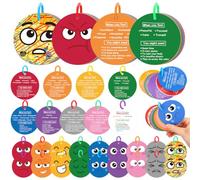 Tinlade 30 Sets/ 270 Pcs Feelings Emotions Cards with 30 Pcs Plastic Rings Emotion Flipbook Social Emotional Learning Tool for Kids with Autism Adhd for Classroom Lesson