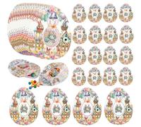 Tinlade 48 Pcs Easter Candy Gift Bags Bulk 5.12 x 6.69 Inch Resealable Easter Eggs Sealed Pouch Treat Plastic Bunny Goodie Bags Stand up for Egg Hunt Holiday Party Small Gift Wrapping Supplies Decor