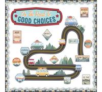 Tinlade 63 Pcs on the Road to Good Choice Motivational Bulletin Board Decoration Set Classroom Affirmation Station Bulletin Board for Back to School Elementary Home Wall Door Supplies