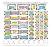 Tinlade Composition Notebook Flip Calendar Bulletin Board Set Classroom Learning Calendar with Adjustable Holder, Months Weeks Dates & Years 2026-2033 for Back to School Kindergarten Home Decor