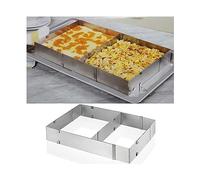 TinLeJa 10 Reach 20 Inch Rectangular Stainless Steel Adjustable Flexible Scalable Mousse Cake Mould Cake Tiramisu Bread Pastry Baking Mould Bakeware Baking Tool
