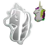 TinLeJa 3D Aluminum Unicorn Shape Cake Pan Tin Bakeware Cake Decorating Mould for Chocolate, Jelly, Pudding, Handmade Soap, Candy, Mousse