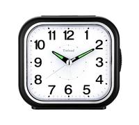 Tinload Senior Alarm Clock, Extra Clear Analogue Quartz, No Ticking, Large Numbers, Extra Loud Bell Signal, Loud Alarm Clock for Heavy Sleepers (Black)