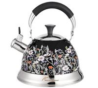 Tinlon Enamel Tea Kettle, 3.1QT Vintage Whistling Tea Kettle for Stovetop