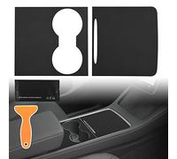Tinlucys Center Console Matte Black Wrap Designed for Tesla Model 3/Y 2021-2024,Model 3/Y Interior Black Console Cover Accessories