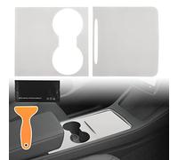 Tinlucys Center Console White Wrap Designed for Tesla Model 3/Y 2021-2024,Model 3/Y Interior White Console Cover Accessories
