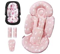 TinlyFinly Newborn Car Seat Insert, Head and Body Support, Reversible Infant Insert Compatible with Baby Carseat, Stroller, Mamaroo Swing, Rocker, Bouncer. Baby Car Seat Cushion - Pink Floral