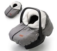 TinlyFinly Winter Car Seat Cover for Baby, Waterproof, Grey | Spacious and Easy Access, Cold Weather Infant Carseat Canopy, For Baby Car Seat and Stroller