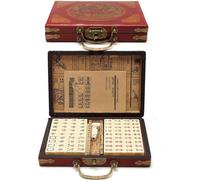 TINMAGI Mahjong, Mahjong Ratstone, Mahjong Set, Portable Traditional Chinese Mini Mahjong Game with 144 Stones for Family Games, Parties and Fun Games for Adults for Killing Time