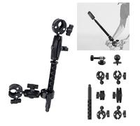 TINMAGI Motorcycle Bicycle ATV Handlebar Action Camera Mount, Motorcycle Camera Mount Set with 120 cm Selfie Stick, Adjustable Double Clamp, 360 Degree Rotation, Compatible with Insta 360 GoPro DJI