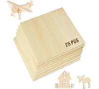 TINMAGI Pack of 25 Linde Plywood, Plywood Board, Laser-Capable, 300 x 300 x 3 mm, Wooden Panels Cut to Measure, Wooden Panels for Crafts, Basswood Plywood for Model Making, Laser Cutting Laser, DIY