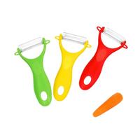 Tinminx 3 Pack Y-Shaped Vegetable Peelers, Stainless Steel Potato Peelers with Ergonomic Non-Slip Handles, Kitchen Veg Fruit Peelers for Potatoes Carrots Apples, Red Green Yellow