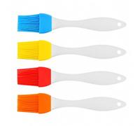 Tinminx 4 Pack Silicone Basting Brushes, Heat Resistant Pastry Brushes for BBQ Cooking Baking, Non-Stick Food Grade Grill Oil Brushes, Blue Yellow Red Orange