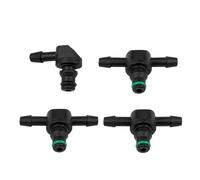 Tinminx 4 Pcs Diesel Injector Leak Off Connectors, 2-Way L-Shape & 3-Way T-Shape Fuel Return Line Fittings, Universal Common Rail Diesel Automotive Replacement Parts