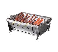 TINMIX Charcoal Stainless Steel Portable Foldable Grill Trolley, BBQ Folding Grill for Garden Parties, Camping, Picnics, Travel, Park, Beach