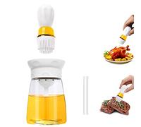 TINMIX Oil Dispenser Bottle with Brush, 2 in 1 Kitchen Olive Oil Container with Silicone Pastry Brush for Cooking, Vinegar, Gravy, Grilling, Roasting, T-OB22, White