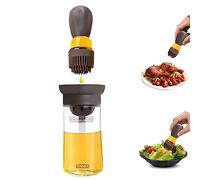 TINMIX Oil Dispenser Bottle with Silicone Basting Brush - Kitchen Olive Oil Bottle for Cooking Vinegar Sauce BBQ Grill Frying Baking, Kitchen Aid, T-OB21S, Brown