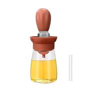 TINMIX Oil Dispenser with Brush - 2 IN 1 Olive Oil Dispenser Bottle with Silicone Pastry Basting Brush for Kitchen Cooking, Oil Bottle for Vinegar Sauce BBQ Grill Frying, T-OB22 (Red)