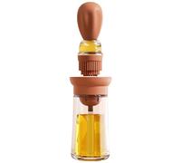 TINMIX Oil Dispenser with Brush - Glass Olive Oil Dispenser for Kitchen, 2 IN 1 Oil Dispenser Bottle with Silicone Basting Brush for Cooking Vinegar Sauce BBQ Grill Frying, T-OB21, Red
