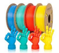 TINMORRY PETG 3D Printer Filament Bundle, PETG-ECO Filament 1.75 mm, Rapid PETG-Eco 3D Filament, 3D Printing Filament 1 kg x 4 Colors Pack, Bright Yellow+ Mint Green+ Sky Blue+ Orange,Net Weight 4 kg