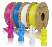 TINMORRY PETG 3D Printer Filament Bundle, PETG-ECO Filament 1.75 mm, Rapid PETG-Eco 3D Printer Filament, 3D Printing Filament 1 kg x 4 Colors Pack, Magent Jade White+ Yellow+ Blue, Net Weight 4 kg