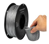 TINMORRY TPU Filament 1.75 mm, TPU 95A Flexible 3D Printer Filament with Shiny Surface, Suitable for Most FDM 3D Printers, 1 kg Spool (2.2 lbs), Metallic Silver