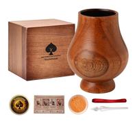 Tinnberlohas Charred Wooden Whiskey Tasting Glass Set with Wood Gift Box