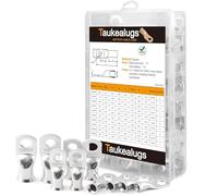 Tinned Copper Battery Ring Terminal Connectors,UL Listed AWG8-1/0 Cable Wire Lugs Ends Assorted 10 Sizes Kit-50PCS,Marine Grade Wiring Eyelets