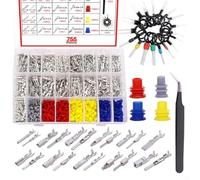Tinned Copper Terminal Pins Kit 755Pcs of Male and Female Connectors for 12V Automotive Applications Including Motorcycles, Trucks, and More