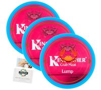 Tinned Crab Meat Bundle with Kingfisher Catch Lump Crab Meat 145g 3 Pack + Brightdale Kitchen Booklet