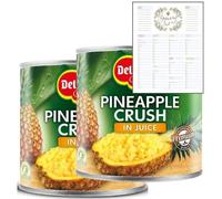 Tinned fruit Bundle which Contains Del Monte Crushed Pineapple In Juice 435g - Pack of 2 with Grocery List Card