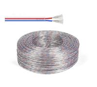 Tinned Oxygen-Free Electrical Cable 300 V/176 °F, Transparent PVC Jacket, Flexible 2C, Multiple AWG Options - Ideal for Robotics, LED Lighting, Sensors & Appliances(30FT,26AWG)