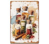 Tinned Spices Kitchen Vintage Metal Tin Sign Cooking Wall Plaque