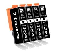 Tinnee 4 Black 580 581 Ink Cartridges Compatible with Canon 580XL Ink Cartridges for TS705 Ink Cartridges for Pixma TS6350 TS6250 TS8250 TS6351 TS6251 TS705 TS8550 TS6250 TS8500 TS8252 TS9150